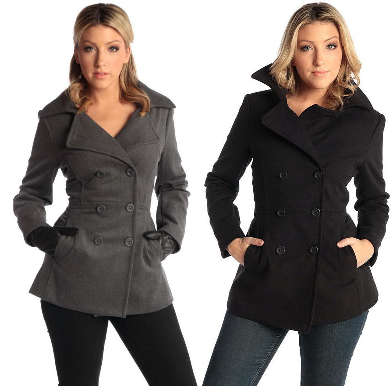 Dark grey store peacoat womens